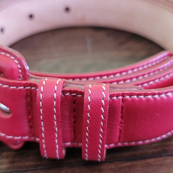 Talbots Red Leather Belt 6015 - Made in Italy main image 5